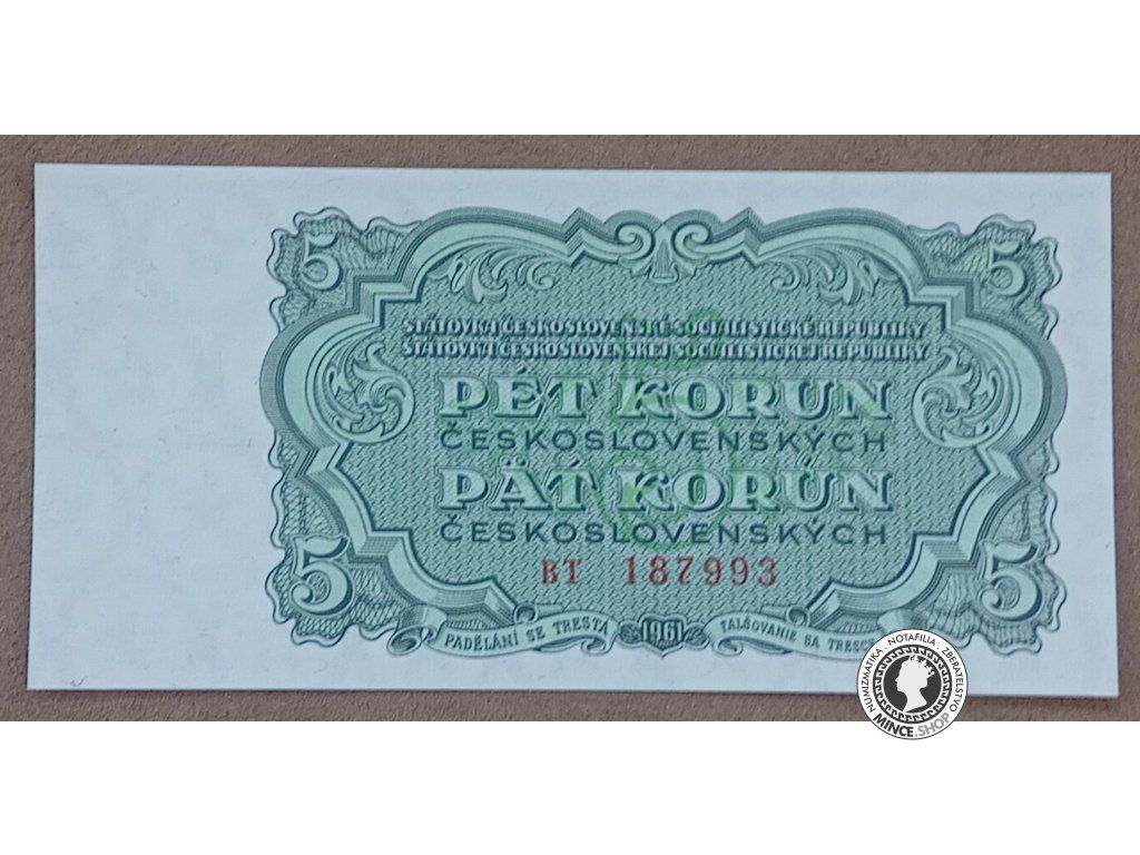 5 Korún - 1961 - ČSSR - UNC