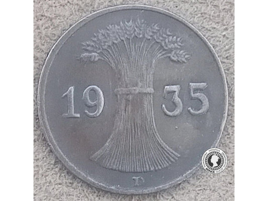 1 reichspfennig - Nemecko - Weimarská Republika / Tretia Ríša - 1935 D