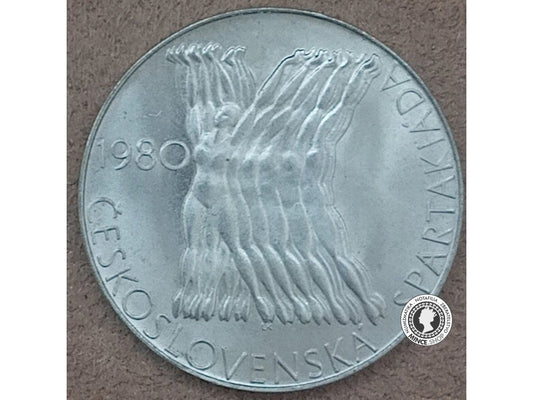 Strieborná minca 100kcs / 1980 - spartakiáda - kvalita BK 0/0