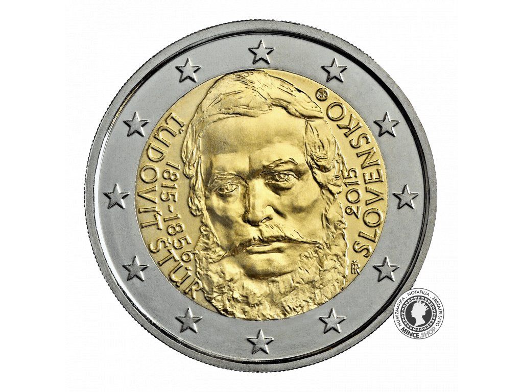 Slovensko UNC 2 euro 2015 - Ľudovít Štúr – 200. výročie narodenia (v bubline)