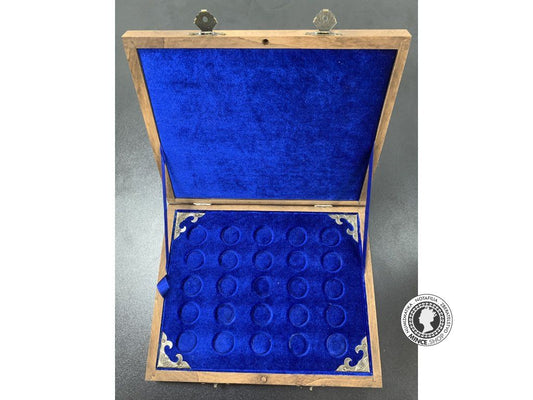 Luxusná drevená kazeta s dvoma plátami na zlaté mince Franz Jozef I.