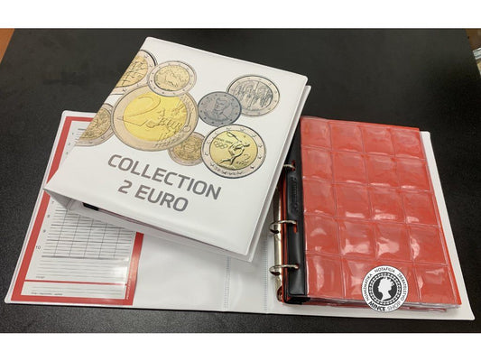 Album na 2€ mince vrátane listov na 200ks mincí - biely zbierkový