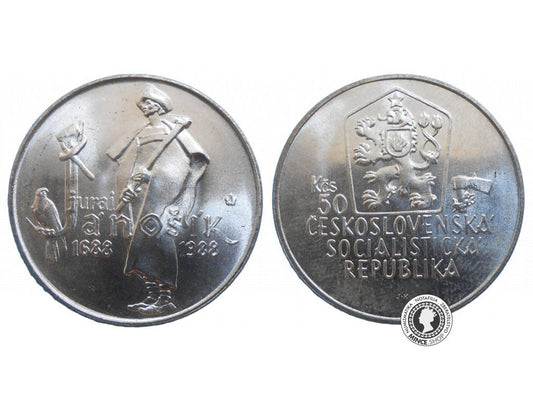 Strieborná minca PROOF 50 Kčs / 1988 - Jánošík