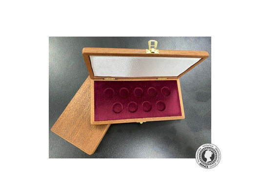 Drevená kazeta FJI na 9ks minci 10 koruny Franz Jozef I.