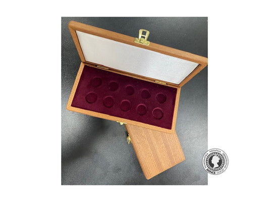 Drevená kazeta FJI na 10ks minci 10 koruny Franz Jozef I.