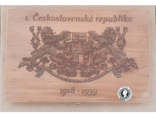Drevená kazeta na mince 1.ČSR 1918-1939