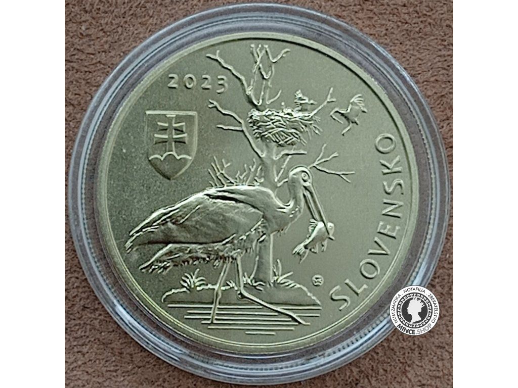 Minca 5€ (2023) - Bocian čierny