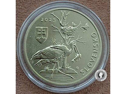 Minca 5€ (2023) - Bocian čierny