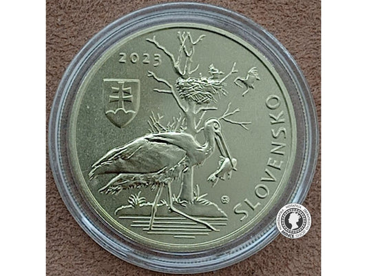 Minca 5€ (2023) - Bocian čierny