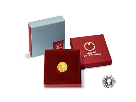 1/10 unca Zlatá minca WIENER FILHARMONIKER v ETUI 2022