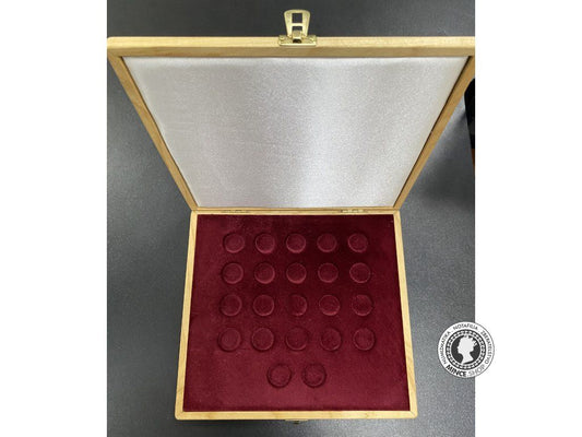 Drevená kazeta FJI na 22ks minci 10 koruny Franz Jozef I.