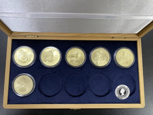 Drevená kazeta na 5€ a 10€ mince v bubline alebo 4cm mince bez bubliny