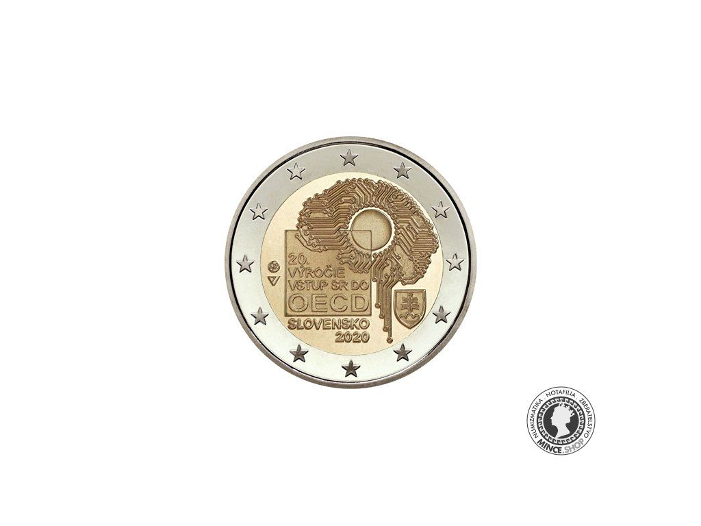 Slovensko UNC 2 euro 2020 - Vstup Slovenska do OECD - 20.výročie (v bubline)
