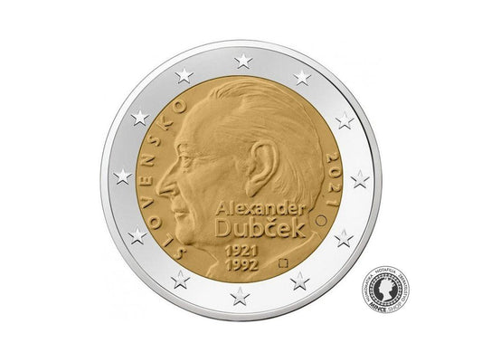 UNC 2 euro 2021 Slovensko cc.UNC Alexander Dubček