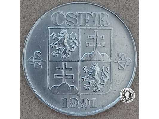 5 koruna - Česko-Slovensko - 1991