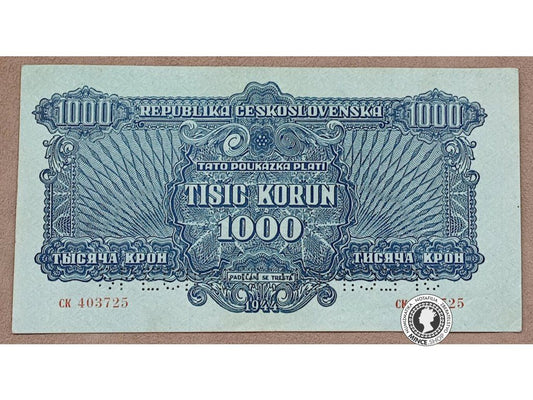 1000 Korunová poukážka - 1944 - Česko-Slovensko