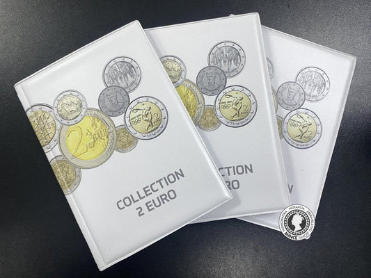 Vreckový album na 2€ mince vrátane listov - biely zbierkový