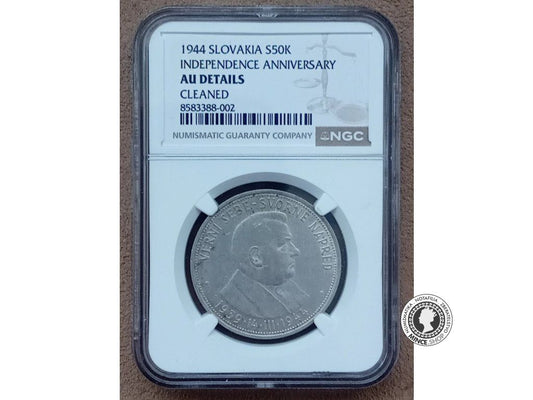 50 koruna - Slovenský Štát - 1944 - Dr. Jozef Tiso - kvalita AU DETAILS