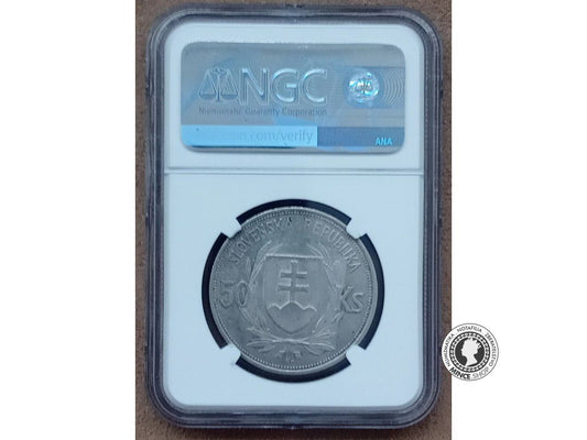 50 koruna - Slovenský Štát - 1944 - Dr. Jozef Tiso - kvalita AU DETAILS