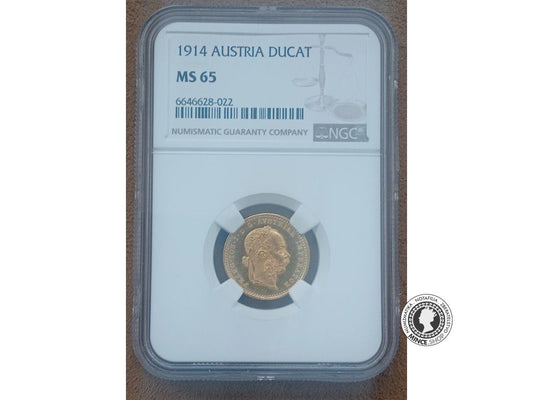 Zlatý Dukát Franz Jozef I. - 1914 - Rakúsko-Uhorsko MS 65