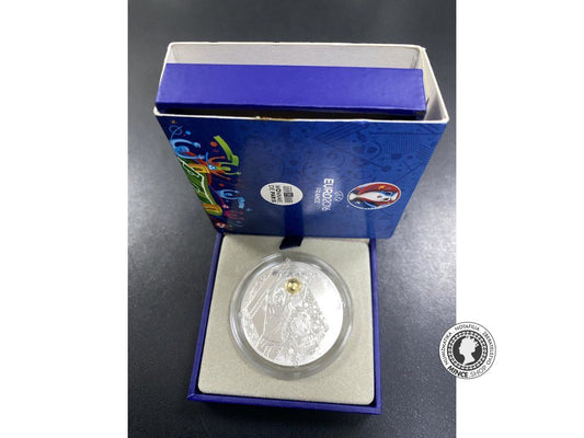 Strieborná minca 10€ Proof EURO UEFA / 2016 goalkeeper catches the golden ball - Majstrovstvá Európy vo futbale Francúzsko