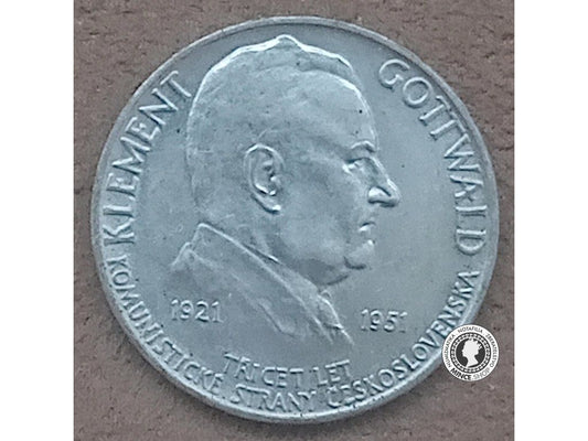 100 koruna 1951 - 30.výročie založenia KSČ + Klement Gottwald - BK