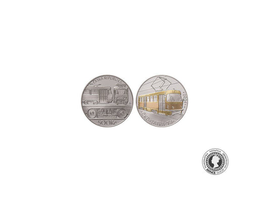 500 Kč - pamätná strieborná minca PROOF - Tramvaj ČKD Tatra T3
