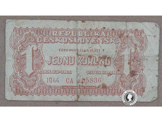 1 Korunová poukážka - 1944 - Česko-Slovensko
