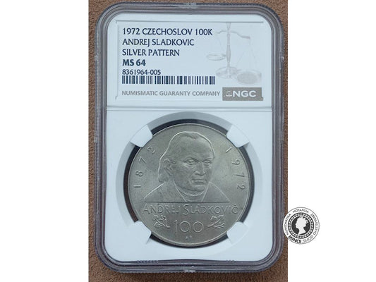 Strieborná medaila 1972 Andrej Sládkovič - MS 64