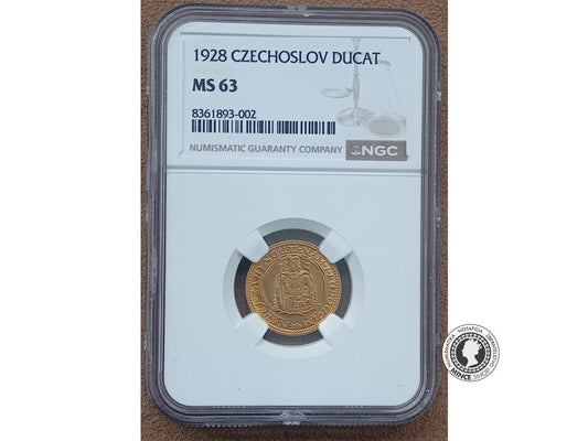 Zlatý Svätováclavský 1 Dukát 1928 MS 63