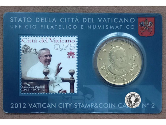 Zberateľská karta 50cent (2012) official coincard - CENTERARIO DELLA NASCITA DI GIOVANNI PAOLO I. - Vatikán