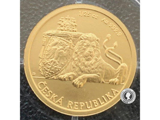Zlatá 1/25 oz investičná minca Český lev 2017