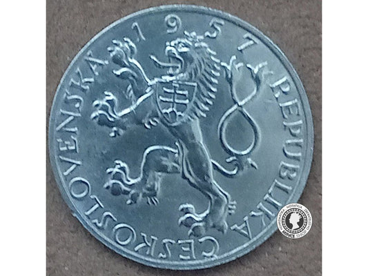 Strieborná minca 10kcs / 1957 - komenský - kvalita BK 0/0